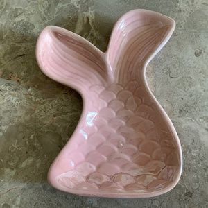 NWT Pink Mermaid Tail porcelain trinket dish